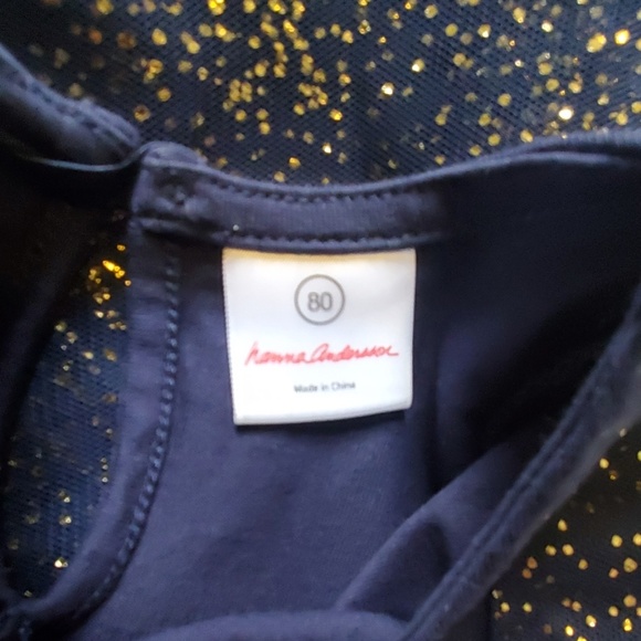 EUC Hanna Andersson Sparkle Holiday Dress & Tights - Picture 7 of 8